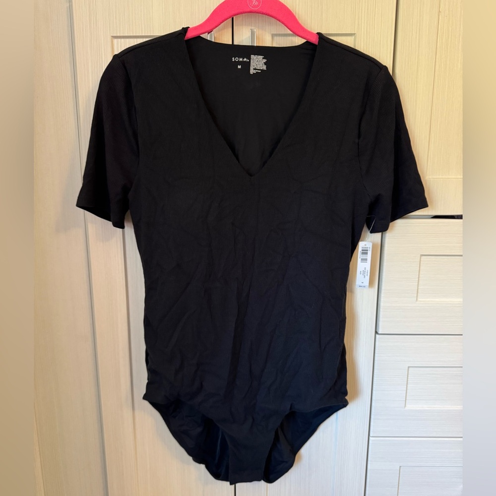 Soma Classic Black V-Neck Bodysuit